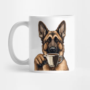 German Shepherd Drinking Coffee Mug